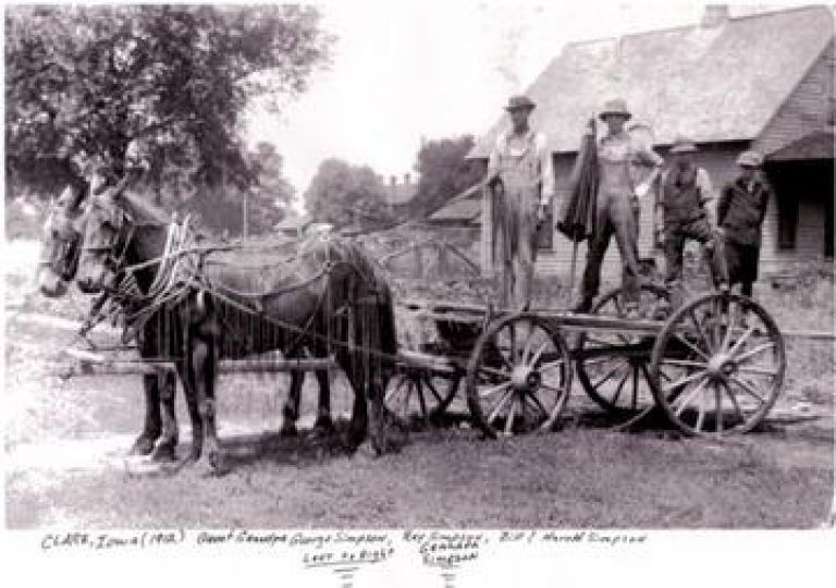 Sears History Photo. Bridles. Picture of horses and wagon.
